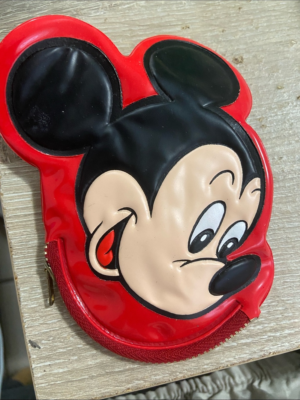 Vintage Walt Disney Production MICKEY MOUSE Squeaker Zipper Change Purse